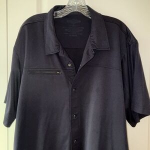 Tri Spec Black Short Sleeve Button Front Shirt Tactical Performance Men XL